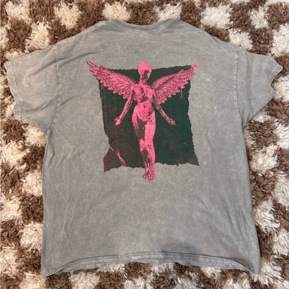 NIRVANA Gray T-Shirt with Iconic Graphic